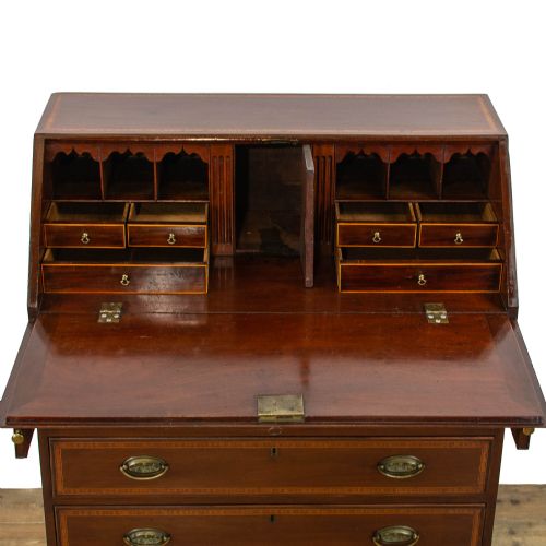 GEORGIAN ANTIQUE MAHOGANY BUREAU - ADDITIONAL PHOTO 2