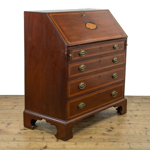 GEORGIAN ANTIQUE MAHOGANY BUREAU - ADDITIONAL PHOTO 6
