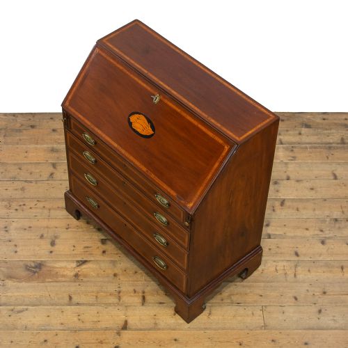 GEORGIAN ANTIQUE MAHOGANY BUREAU - ADDITIONAL PHOTO 13