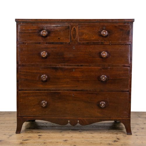 18th Century Antique Mahogany Inlaid Chest of Drawers