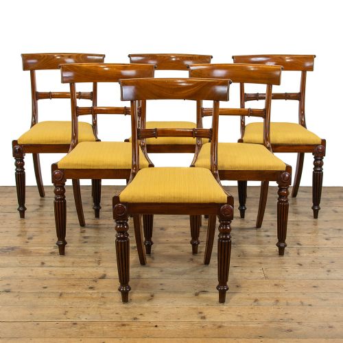 Set of Six Antique Mahogany Dining Chairs