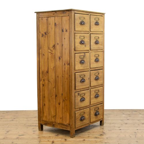 fig 1. Stripped Pine Bank of Drawers