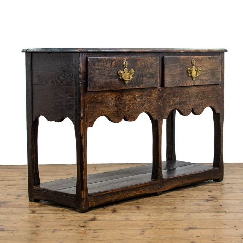 fig 1. Antique Oak Pot board Dresser Base