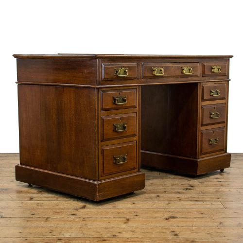 fig 2. Antique Mahogany Pedestal Desk