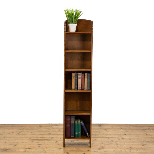 fig 1. Antique Oak Slimline Open Bookcase