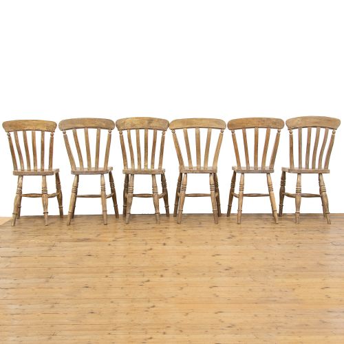 fig 2. Set of Six Antique Pine Kitchen Chairs