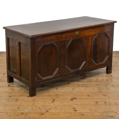 fig 1. Antique Oak Panelled Coffer