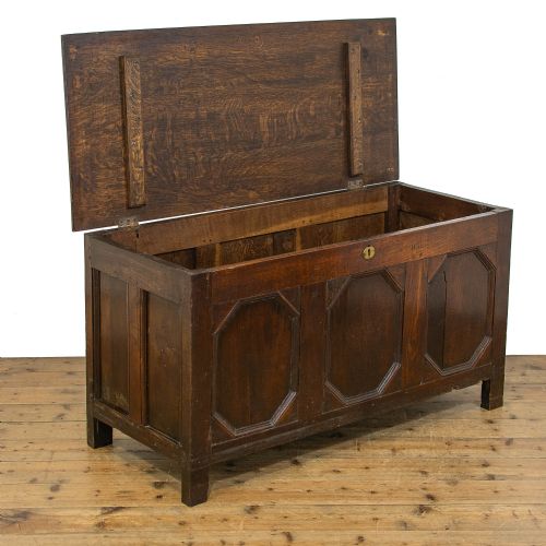 fig 2. Antique Oak Panelled Coffer