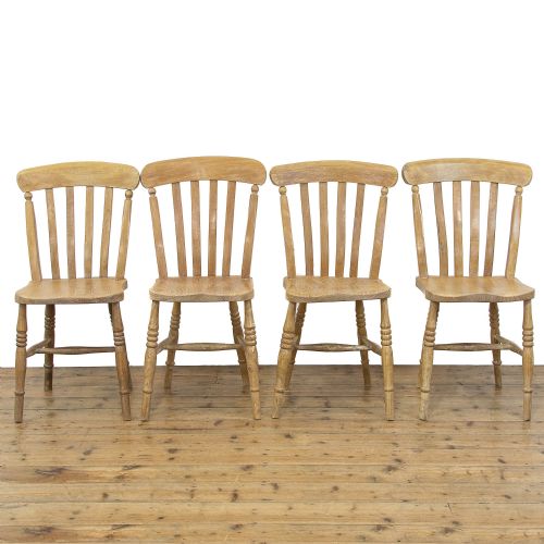 fig 1. Set of Four Antique Pine Farmhouse Kitchen Chairs