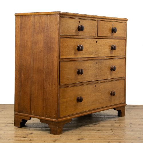 fig 1. 19th Century Antique Pale Oak Chest of Drawers