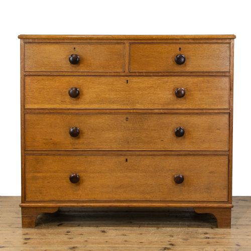19th Century Antique Pale Oak Chest of Drawers
