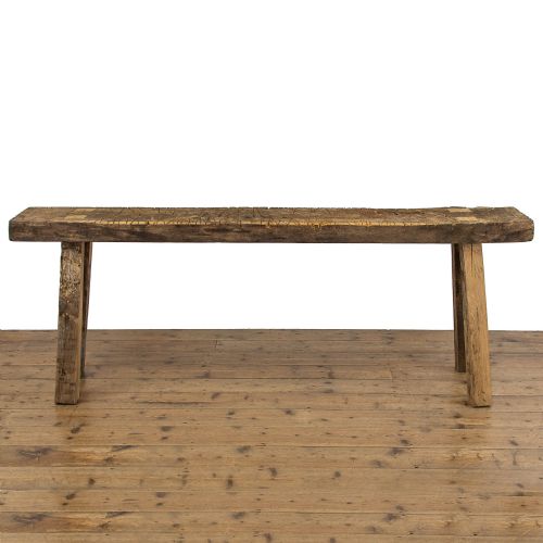 fig 1. Antique Oak Pig Bench