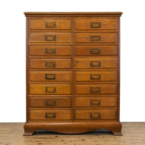 Edwardian Antique Oak Filing Cabinet
