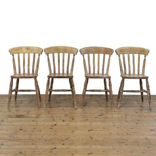 fig 1. Set of Four Antique Pine Kitchen Chairs