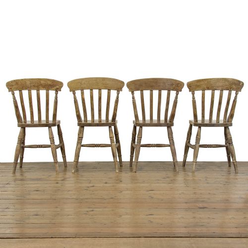fig 2. Set of Four Antique Pine Kitchen Chairs
