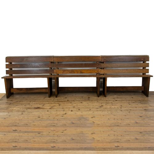 fig 3. Antique Set of Three Oak Benches with Matching Table