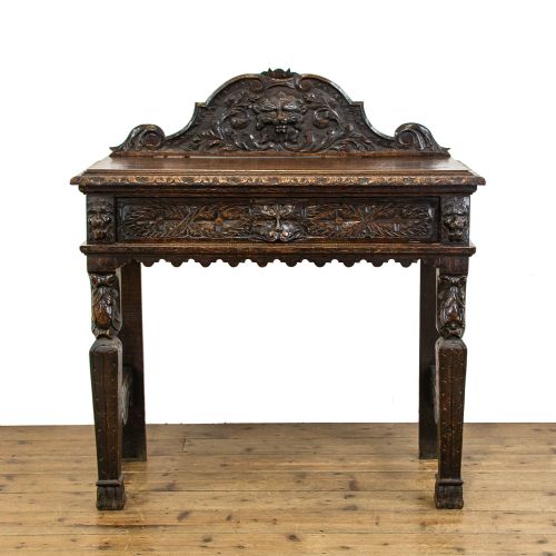 Victorian Antique Green Man Oak Hall Table