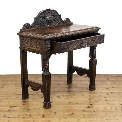 fig 2. Victorian Antique Green Man Oak Hall Table