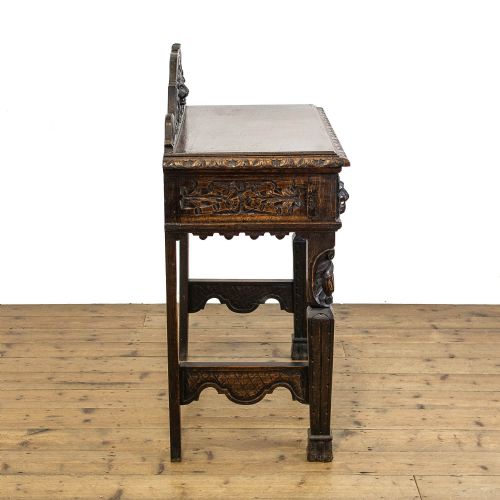 fig 3. Victorian Antique Green Man Oak Hall Table