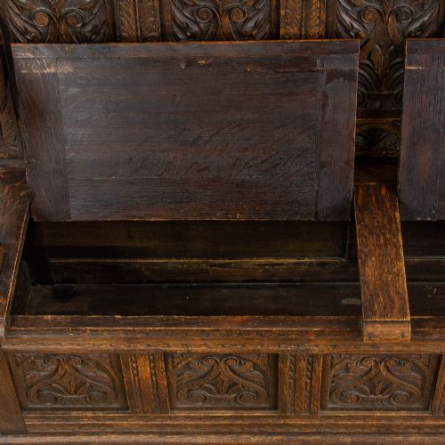 fig 2. Victorian Antique Carved Oak Settle