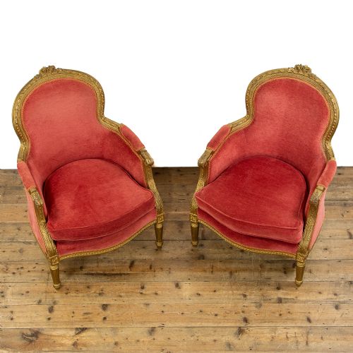 fig 1. Pair of Antique French Salon Chairs