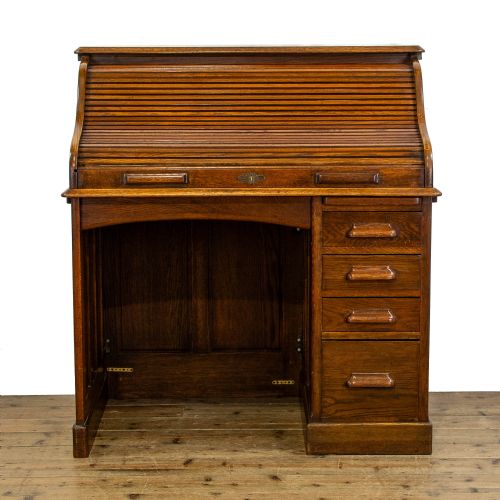 Antique Oak Roll Top Desk by ‘Entirely English Make - H.l.l’