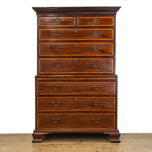 Antique Satinwood and Mahogany Chest on Chest