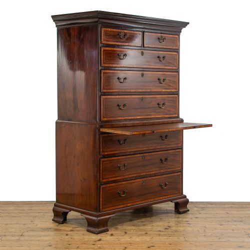 fig 3. Antique Satinwood and Mahogany Chest on Chest