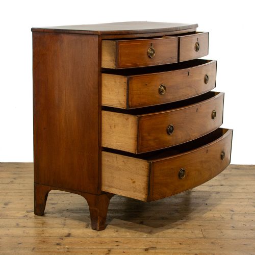 fig 2. Antique Mahogany Bow Front Chest of Drawers