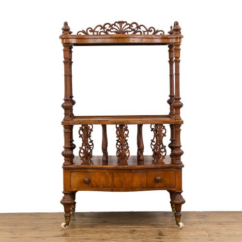VICTORIAN WALNUT CANTERBURY WHATNOT