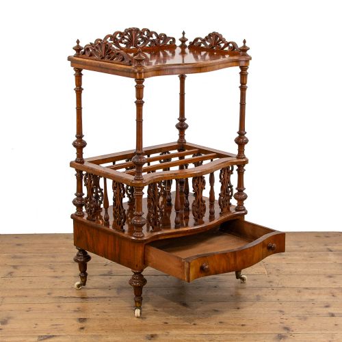VICTORIAN WALNUT CANTERBURY WHATNOT - ADDITIONAL PHOTO 2
