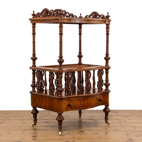 VICTORIAN WALNUT CANTERBURY WHATNOT - ADDITIONAL PHOTO 3