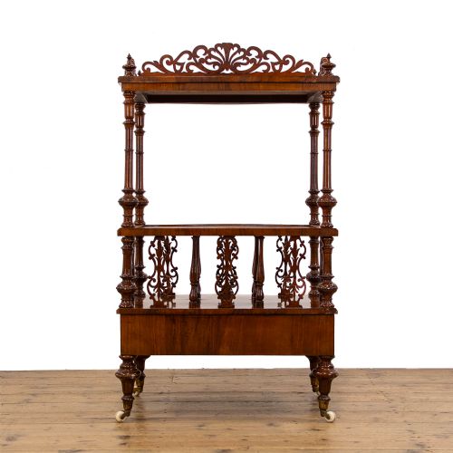 VICTORIAN WALNUT CANTERBURY WHATNOT - ADDITIONAL PHOTO 4