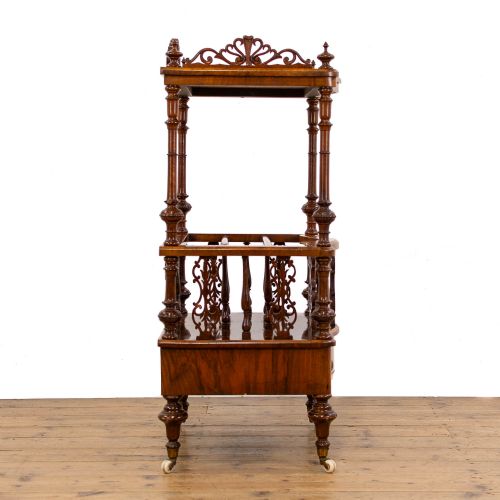 VICTORIAN WALNUT CANTERBURY WHATNOT - ADDITIONAL PHOTO 5