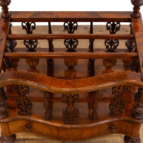 VICTORIAN WALNUT CANTERBURY WHATNOT - ADDITIONAL PHOTO 11