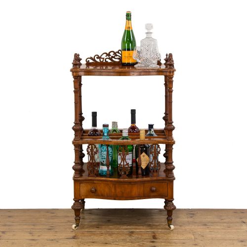 VICTORIAN WALNUT CANTERBURY WHATNOT - ADDITIONAL PHOTO 16