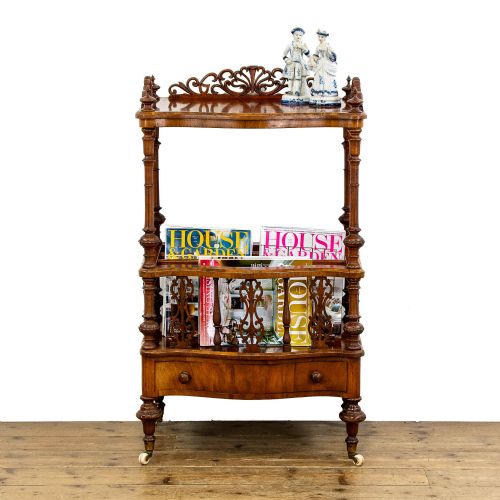 VICTORIAN WALNUT CANTERBURY WHATNOT - ADDITIONAL PHOTO 17