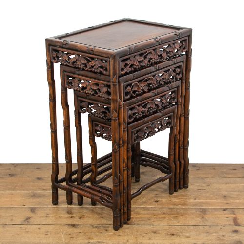 fig 3. Antique Chinese Carved Quartetto Nest of Tables