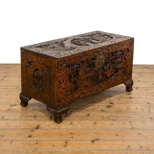 fig 1. Chinese Carved Camphor Wood Trunk