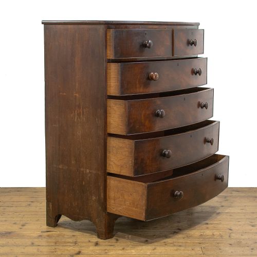fig 3. Large Antique Mahogany Bow Front Chest of Drawers