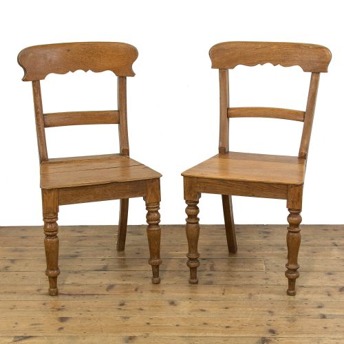 Harlequin Set of Five Antique Oak Farmhouse Chairs