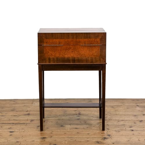 Small Antique Walnut Work Box Table