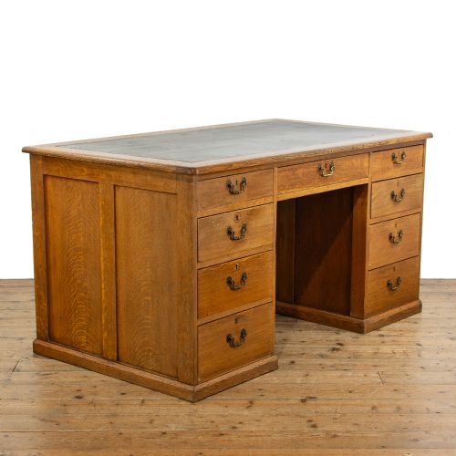 Large Antique Oak Partners Desk