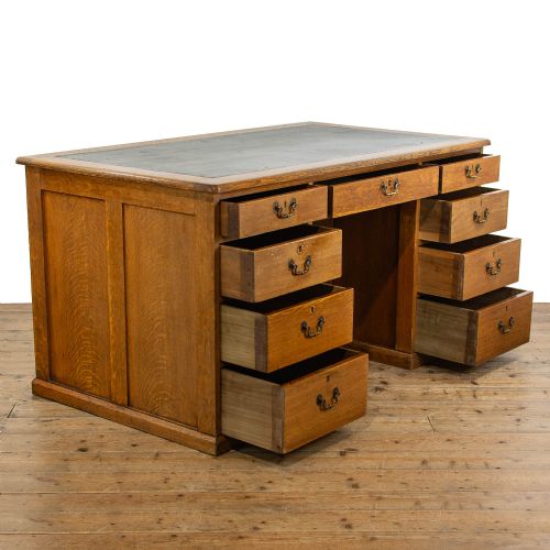 fig 1. Large Antique Oak Partners Desk