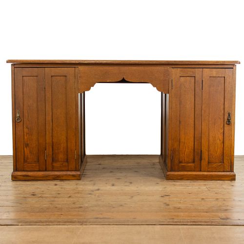 fig 3. Large Antique Oak Partners Desk