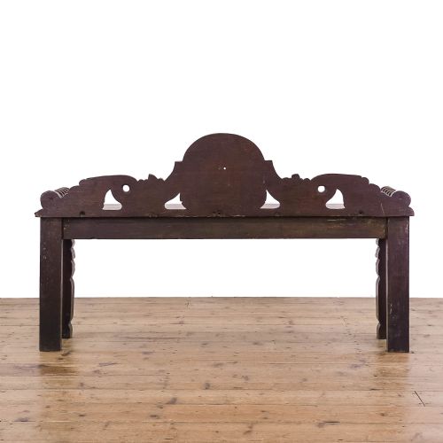 fig 1. Victorian Antique Carved Oak Hall Bench