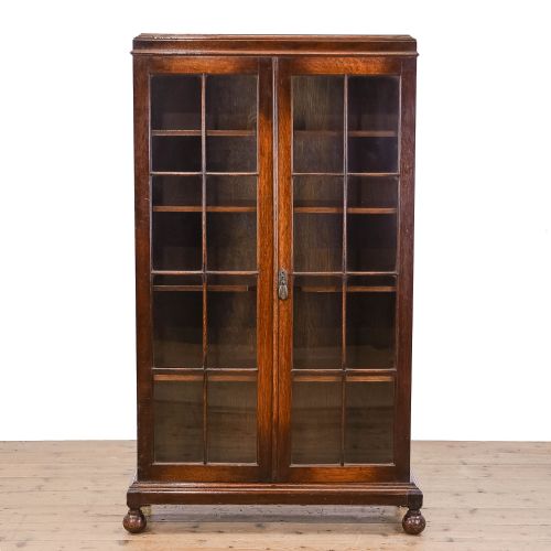 Antique Oak Glazed Bookcase