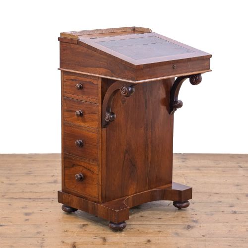 Small Victorian Antique Rosewood Davenport Desk