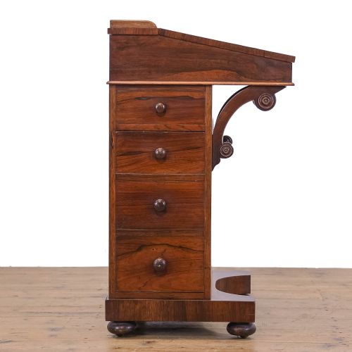 fig 2. Small Victorian Antique Rosewood Davenport Desk