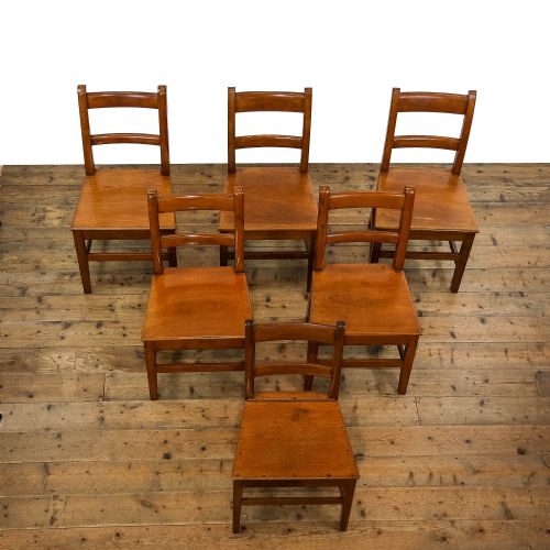 fig 1. Set of Six Antique Oak Farmhouse Chairs